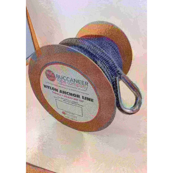 Buccaneer Rope 3/4" x 300' Double Braid Anchor Line, Black 3444300 Zoro